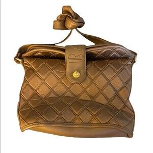 Rare, Vintage Ranson Paris France Quilted Purse. Shimmery Copper Colored Fabric.